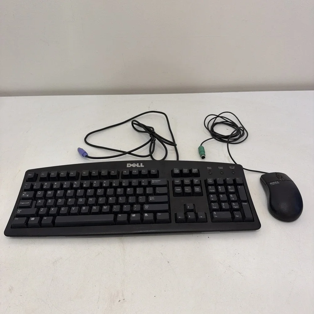 Dell Black PS/2 Wired Keyboard RT7D20 QWERTY W/ IntelliMouse 1.3A PS/2 Mouse
